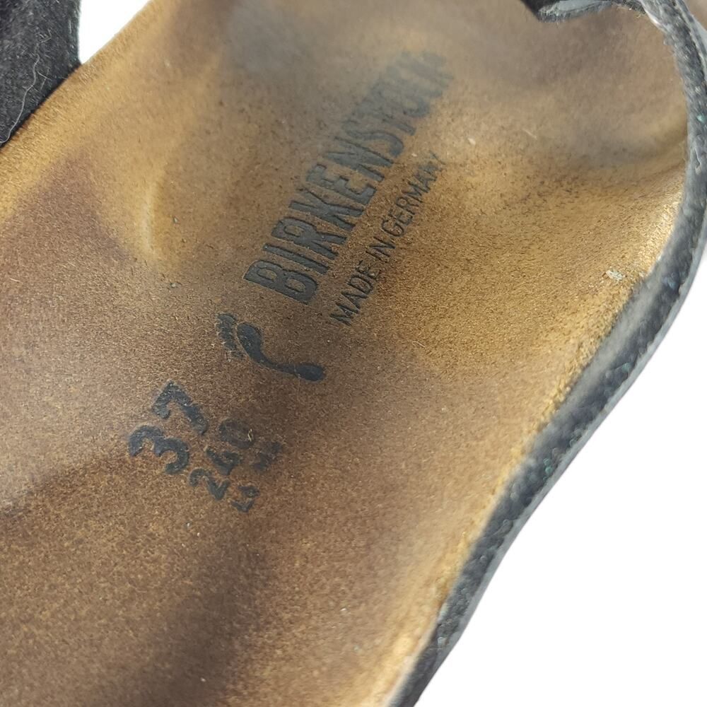 Birkenstock Women's Gizeh EU37 US6 Black Birko-Flor T-strap Thong Sandals - Picture 13 of 16